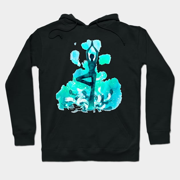 Yoga turquoise Hoodie by Munayki